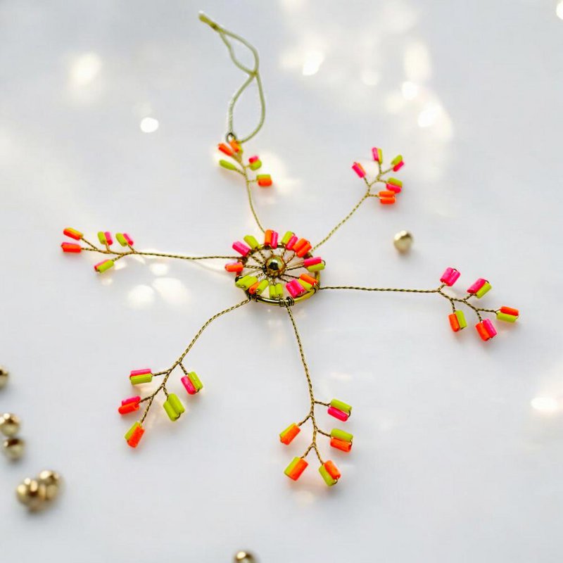 Decoratie Sparkle Ultrafine Starflower neon