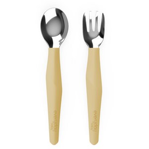 CUTLERY STEEL YELLOW 2 PIECES