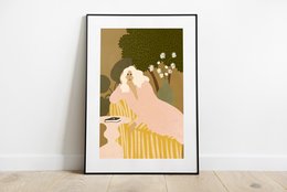Acostado en el jardín - Lámina artística