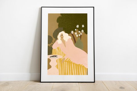 Laying In The Garden - Art Print