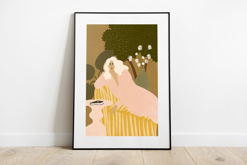 Laying In The Garden - Kunsttryk