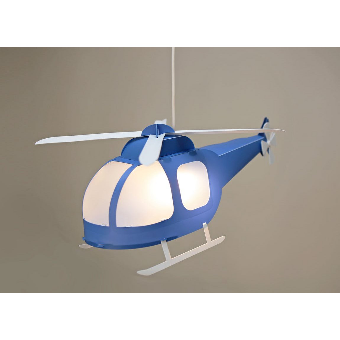 LÁMPARA COLGANTE INFANTIL HELICÓPTERO AZUL