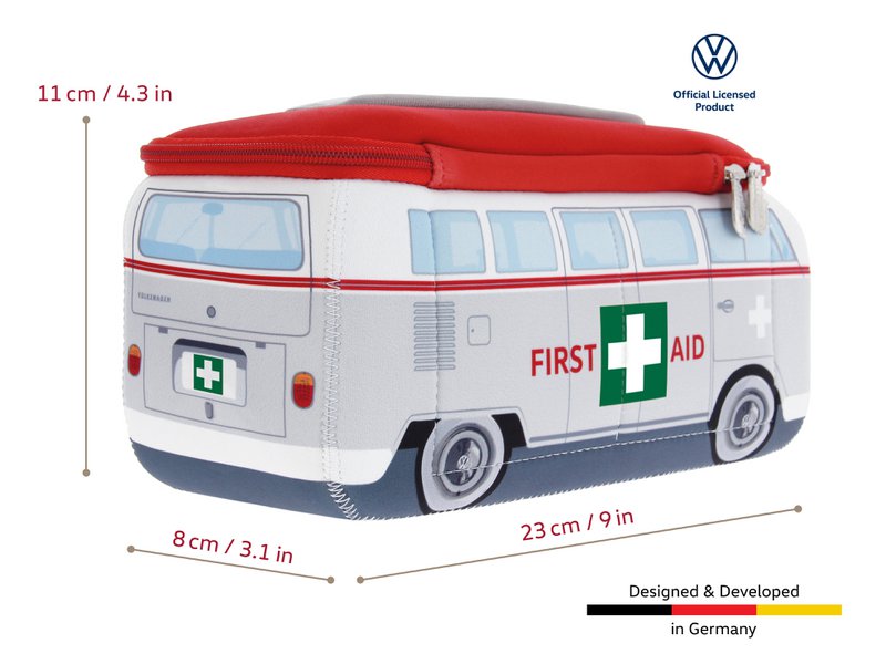 Volkswagen VW T1 Bus 3D Neoprene Universal Bag - Small - First Aid/Grey