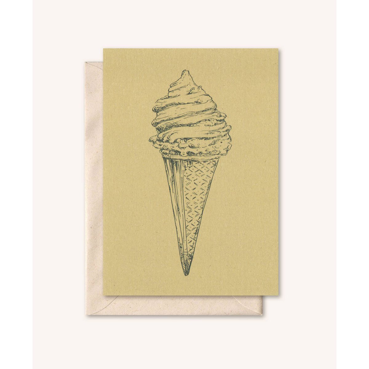 Carta sostenibile + busta | gelato | Noce