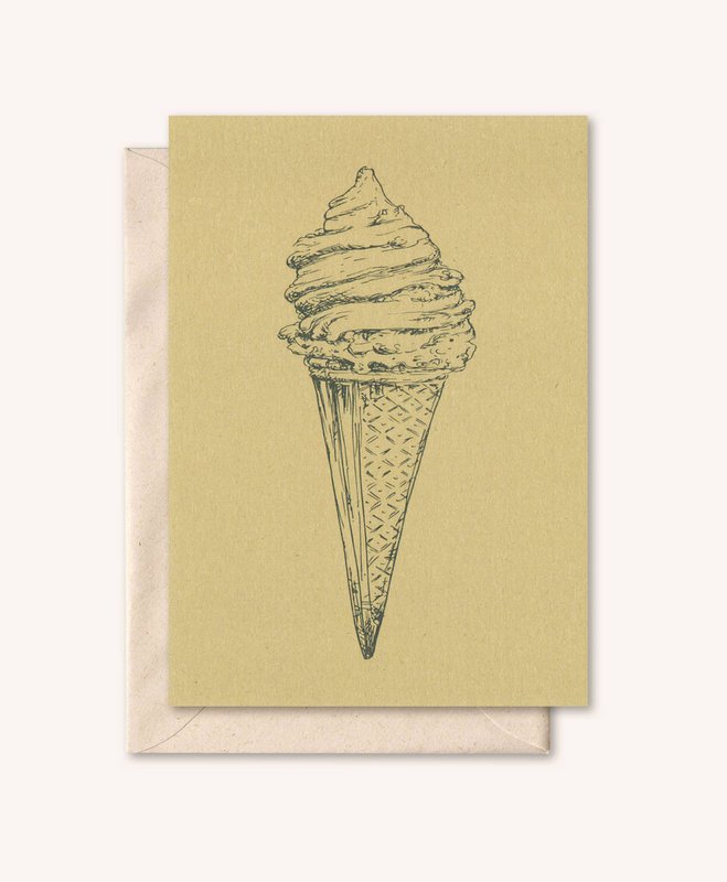 Carta sostenibile + busta | gelato | Noce