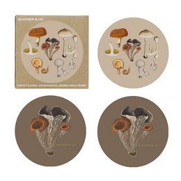 2-seitige Untersetzer – FD Mushrooms – 4er-Pack