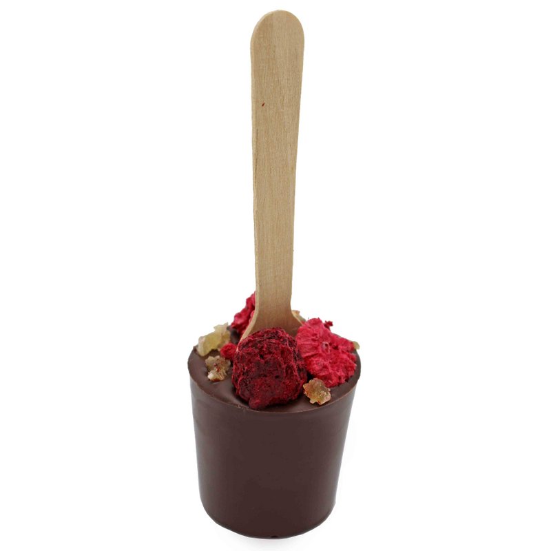 Ritonka Hot Chocolate Stick | Bitter chokolade | Hindbær og ingefær | 60 g