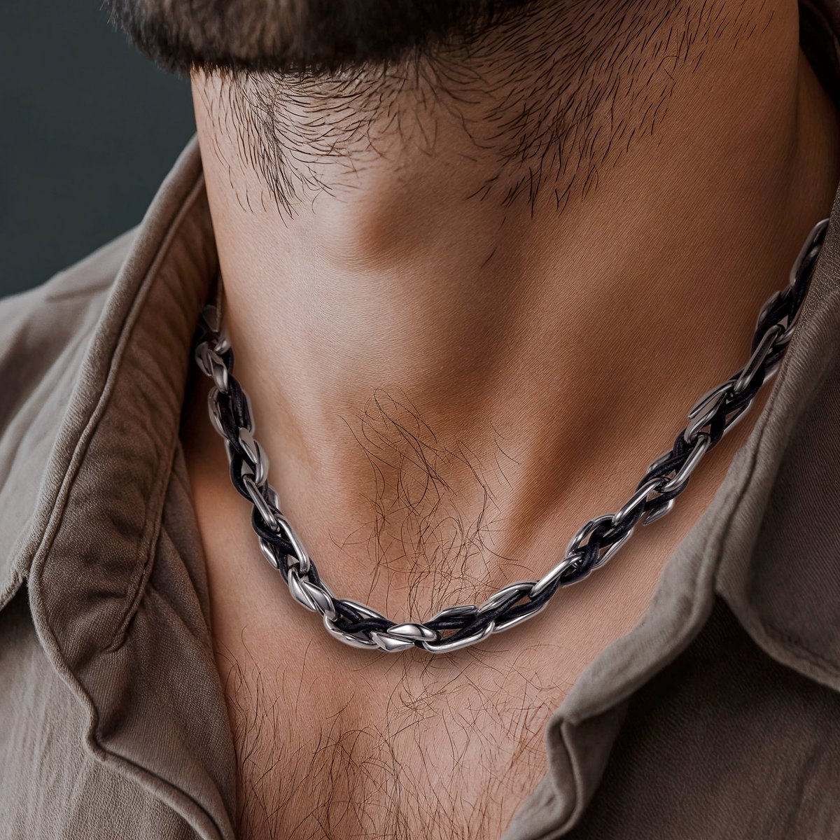 Stainless Steel Braided Chain Necklace