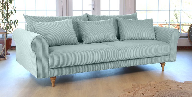 ASTRID 4-zitsbank/slaapbank Corduroy Dusty Blue afneembare en wasbare hoezen