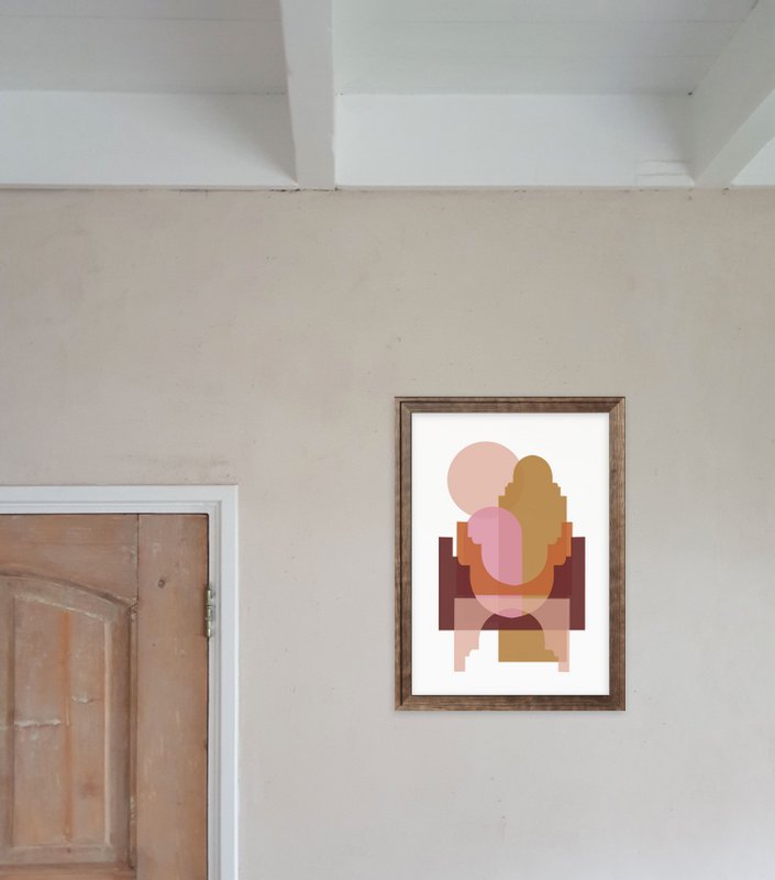 A3 Poster - Marrakesch Formen - Terrakotta / Pink Kopie 1