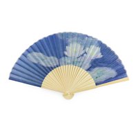 Fan, bamboo, Monet, Waterlilies in evening light