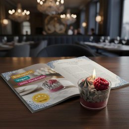LAVURI N° 05 Baie Sauvage Gourmet Dessert Candle CUP, fruity framboise scent, Ash & Ruby colored, handmade bio vegan soy wax - Duftkerze