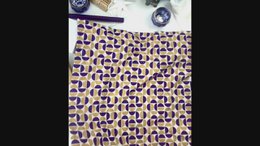 Confezione regalo Furoshiki Confezione regalo in tessuto con lune dorate e diamanti prugna - Doppia faccia (reversibile)