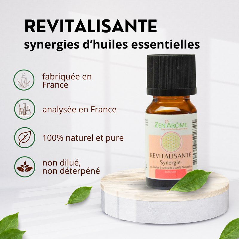 Synergy of essential oils - Revitalizing - 10 ml - Use for Diffusion - Packaged in France
