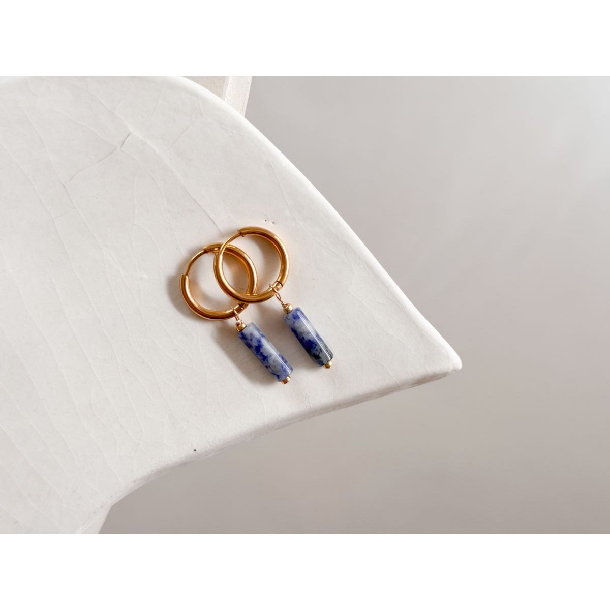 TUBE Oorbellen - Blue Jasper
