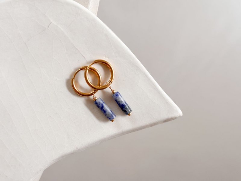 TUBE Oorbellen - Blue Jasper