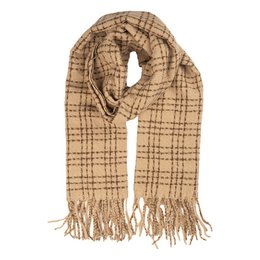 Winter Scarf Ladies 50x210 cm Beige Textile