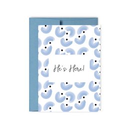 Hij is hier nieuwe Baby Boy Card