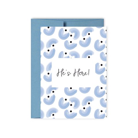 Er ist hier New Baby Boy Card