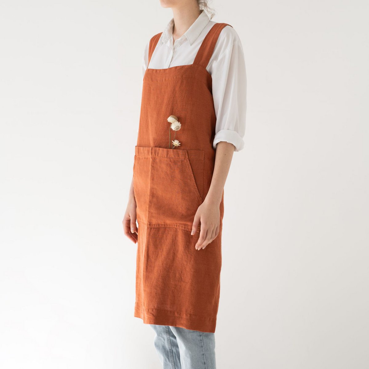 Baked Clay Linen Pinafore Apron