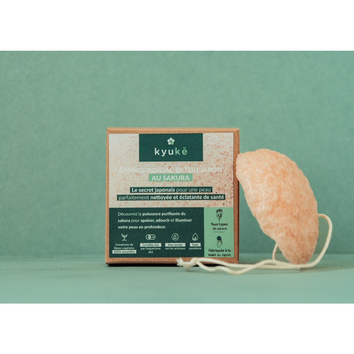 Spugna Konjac giapponese biologica con fiori di ciliegio Sakura