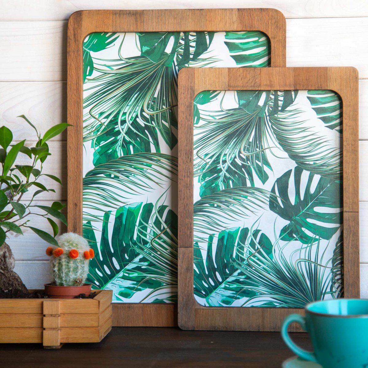 Joy Kitchen wooden trays - Yaprak Desenli | Set of 2