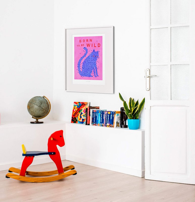 A5 Né pour être sauvage | Impression d'art d'affiche d'illustration
