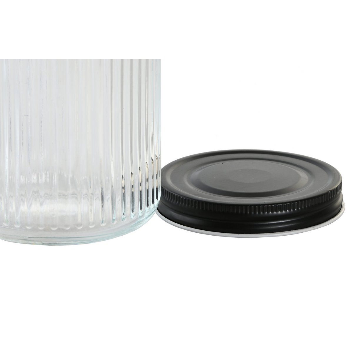 JAR SET 4 GLASS METAL 9X9X11 560ML TRANSPARENT PC205148