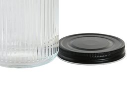 ZESTAW 4 SŁOIKÓW SZKŁO METALOWE 9X9X11 560ML PRZEZROCZYSTY PC205148