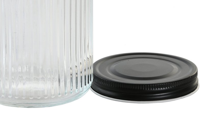 ZESTAW 4 SŁOIKÓW SZKŁO METALOWE 9X9X11 560ML PRZEZROCZYSTY PC205148