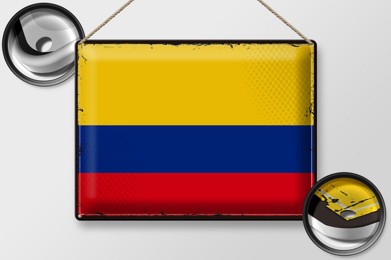 Tin Sign Flag Colombia 40x30cm Retro Flag Colombia