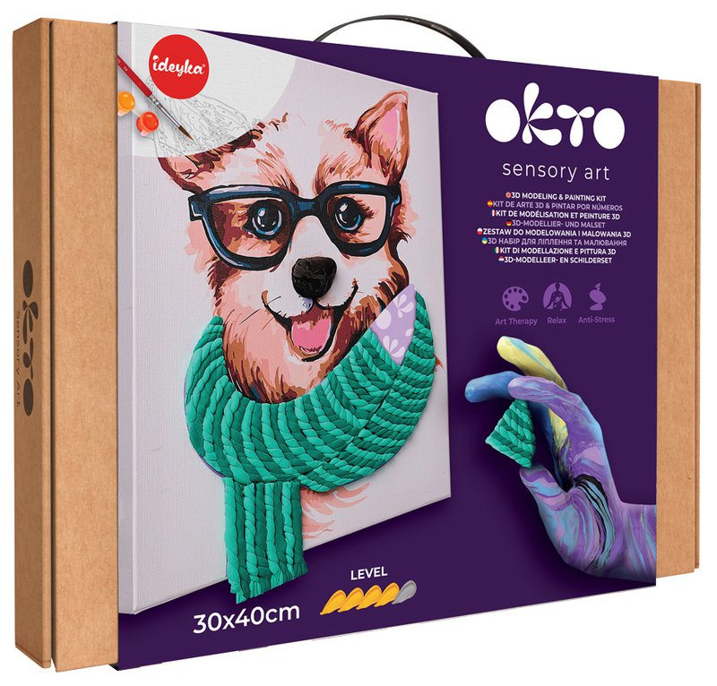 Okto Sensory 3D Air Clay und Malen nach Zahlen – Fashion Corgi