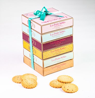 Raspberry chip shortbread cookies - 100g cardboard box - End of school year gift