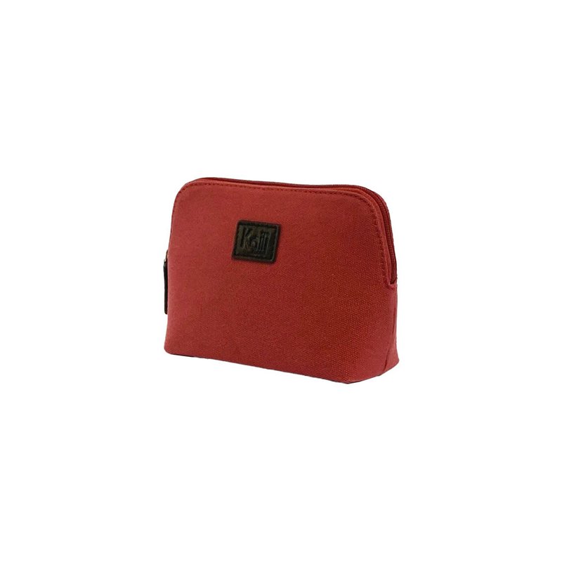 K0026XB | Pochette for Woman in Canvas/Genuine Full Grain Volanata Leather - Color Bordeaux/Dark Brown. Zip closure. Dimensions: 17 x 13 x 6.5 cm - Packaging: Tnt bag