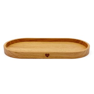 Small oval wooden plate with heart