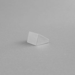 Aluminum square ring in small, medium, and large sizes. Minimalist, geometric design with a simple, modern aesthetic.