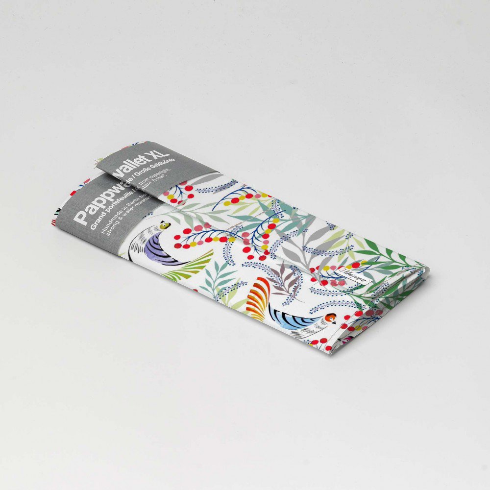 FLORALITY BIRD Tyvek® Cardboard Wallet XL / Clutch Wallet