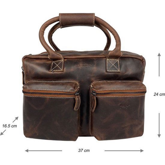 Umhängetasche Cognac Cowboysbag Laptop -Tasche 13 Zoll Buffaloer Handtasche Arrigo