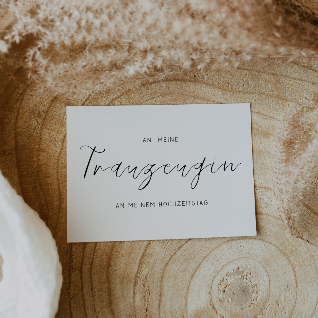 Takkekort til maid of honor og bedste mand "Til min maid of honor på min bryllupsdag"