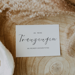Takkekort til maid of honor og bedste mand "Til min maid of honor på min bryllupsdag"