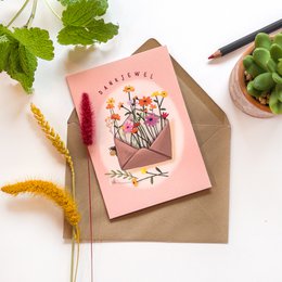 Greeting card thank you flower post