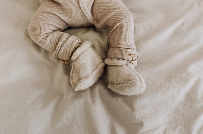 Baby sloffen - Merinowol