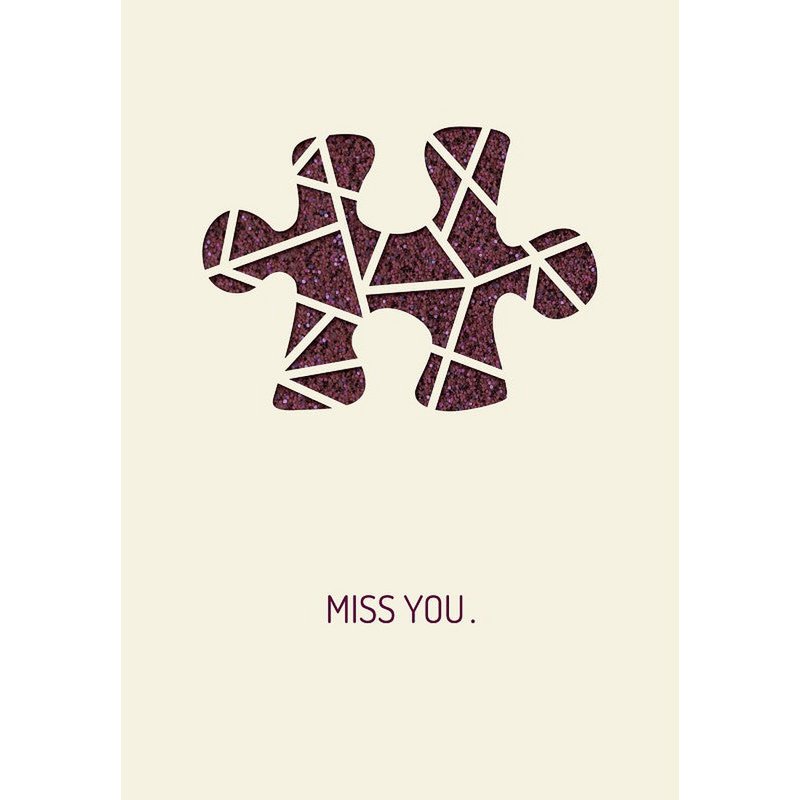 Wenskaartpapier deluxe "Miss you." - Legpuzzels