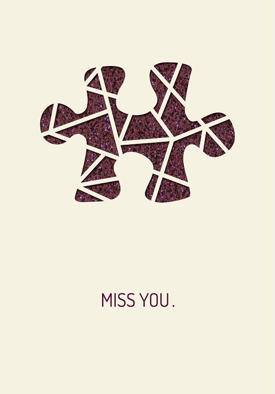 Wenskaartpapier deluxe "Miss you." - Legpuzzels