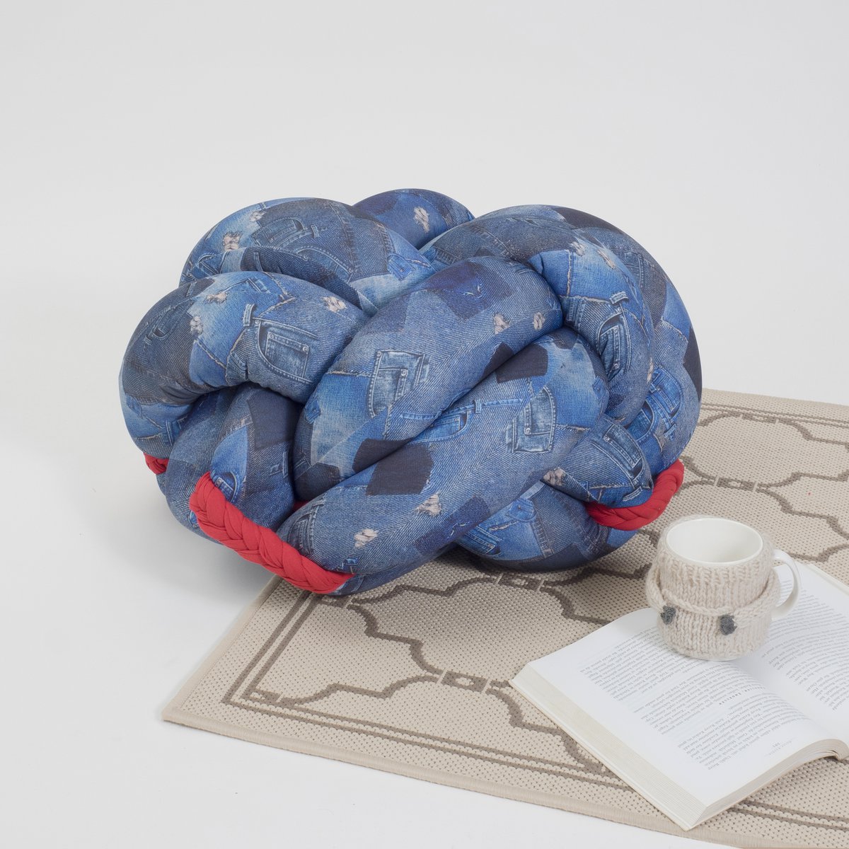 Knotty Knot Large Knot Cushion - Blue Jeans
