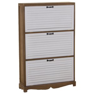 HOUTEN SCHOENENREK 3-P WIT/NATUREL 76X22X119CM, HOUT:PAULOWNIA LL50150