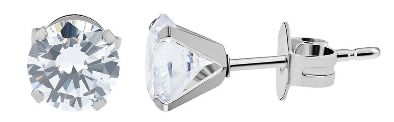 Giulia Luna stainless steel stud earrings in box