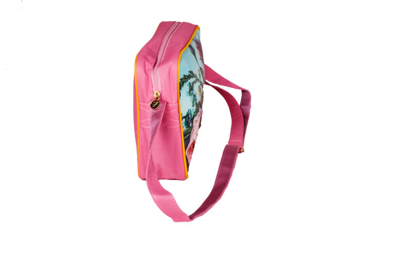 Bolso bandolera mediano Retro flores magenta