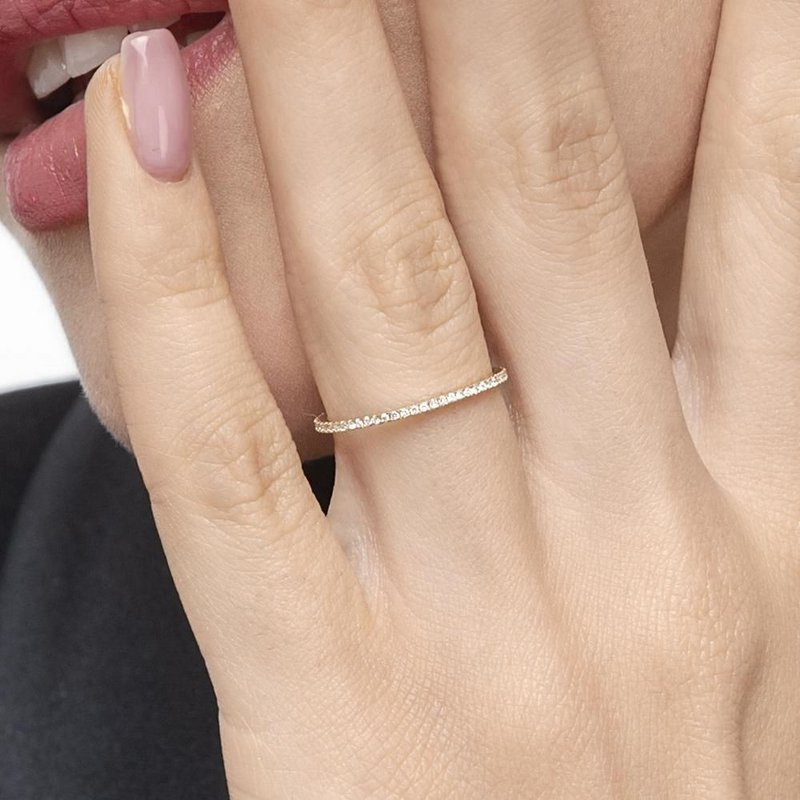 Memory ring met diamanten, 18K geel goud