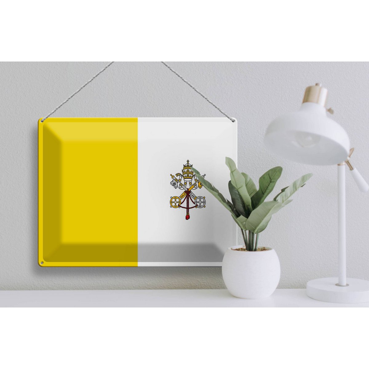 Tin Sign Flag Vatican City 40x30cm Flag Vatican City